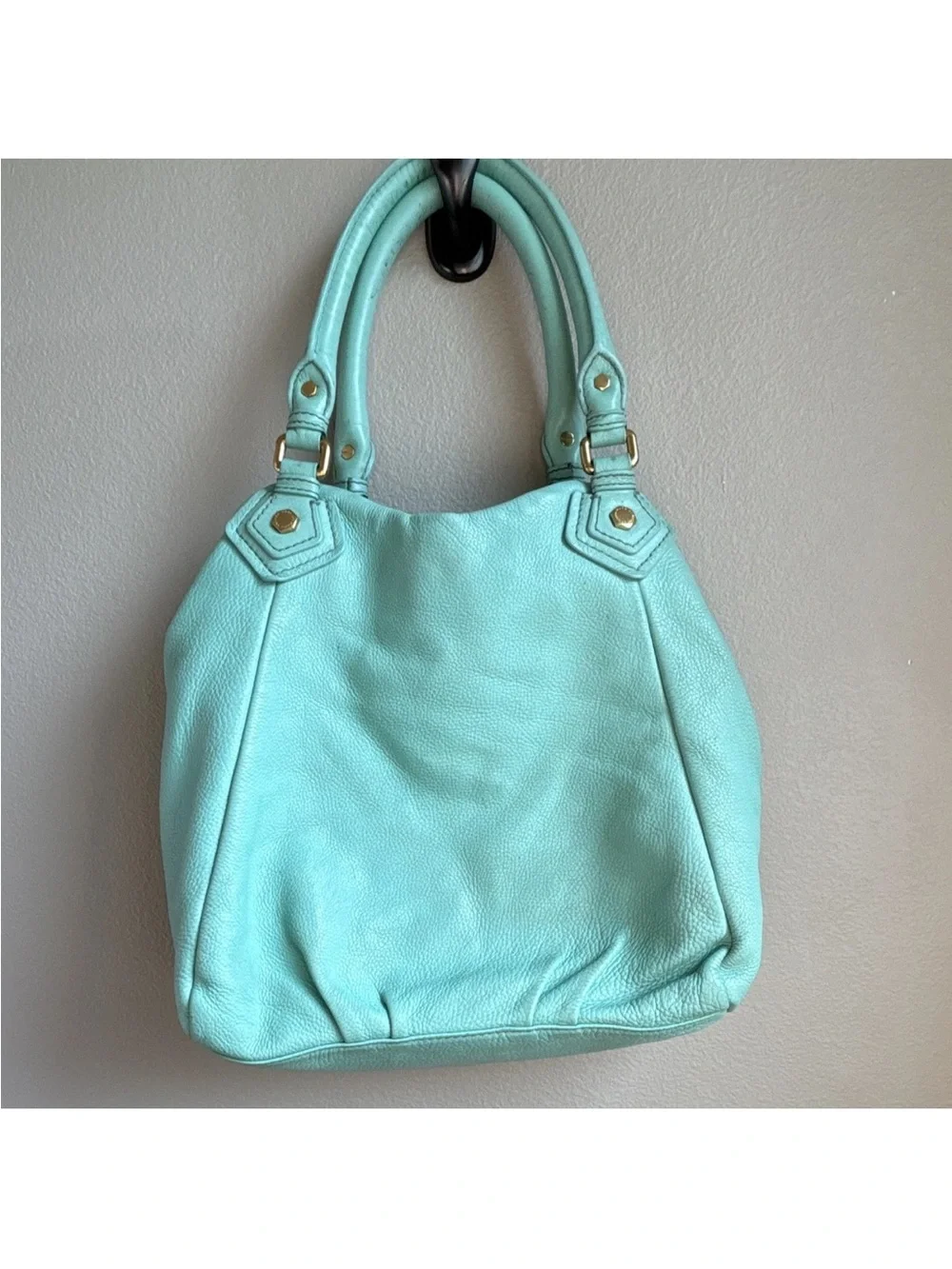 Marc by Marc Jacobs Standard Supply Turquoise Leather Hobo Bag Aqua Gold